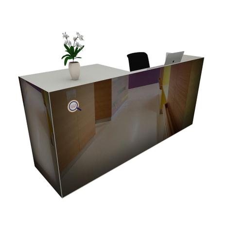Balcão Recepção Caixa 200cm - Mdf Branco - S/Espelho 9-5 - Ondetemaqui.com Menor preço em Balcão Recepção Caixa 200cm - Mdf Branco - S/Espelho 9-5 - Ondetemaqui.com