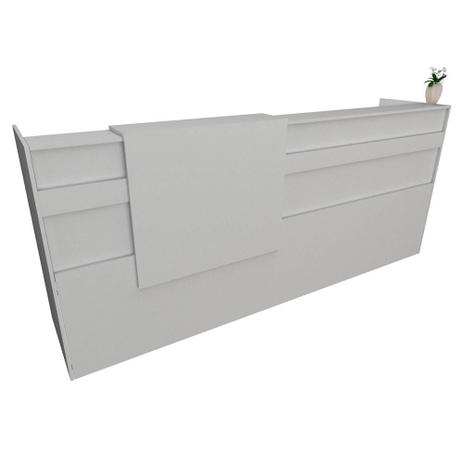Balcão Recepção Caixa 230cm - Mdf Branco 1-1 - Ondetemaqui.com Menor preço em Balcão Recepção Caixa 230cm - Mdf Branco 1-1 - Ondetemaqui.com