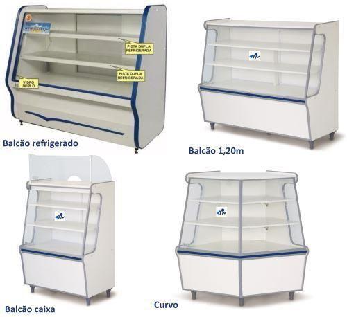 Balcão Refrigerado 120 + Curvo + Caixa E Vitrine 120 Artlux Menor preço em Balcão Refrigerado 120 + Curvo + Caixa E Vitrine 120 Artlux