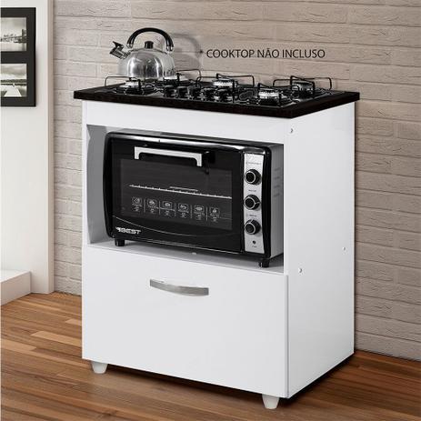 Balcão Salvia para Cooktop 5 Bocas Branco - Kaiki - Kaiki Móveis Menor preço em Balcão Salvia para Cooktop 5 Bocas Branco - Kaiki - Kaiki Móveis