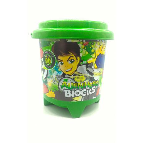 Balde c/ Blocos de Montar Alien Hero - Ever green Menor preço em Balde c/ Blocos de Montar Alien Hero - Ever green