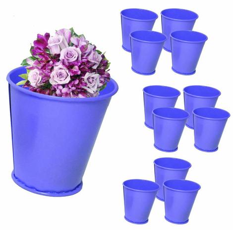 Menor preço em Balde Cachepot de Ferro Para Mesa Festa Evento 15 Anos Pequeno Lilas Kit Com 12 (balde-p-b) - Braslu