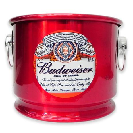 Balde de Gelo Cerveja Budweiser Alumínio Vermelho 10L - Alumibon Menor preço em Balde de Gelo Cerveja Budweiser Alumínio Vermelho 10L - Alumibon