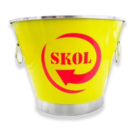 Balde de Gelo Cerveja Skol Desce Redondo Amarelo Vermelho - Predileta Menor preço em Balde de Gelo Cerveja Skol Desce Redondo Amarelo Vermelho - Predileta