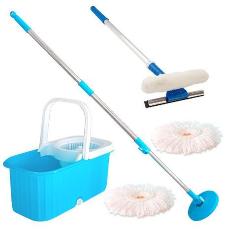 Balde Esfregão Limpeza C 2 Refis + Rodo Limpa Vidros 50cm - Vendasshop Menor preço em Balde Esfregão Limpeza C 2 Refis + Rodo Limpa Vidros 50cm - Vendasshop