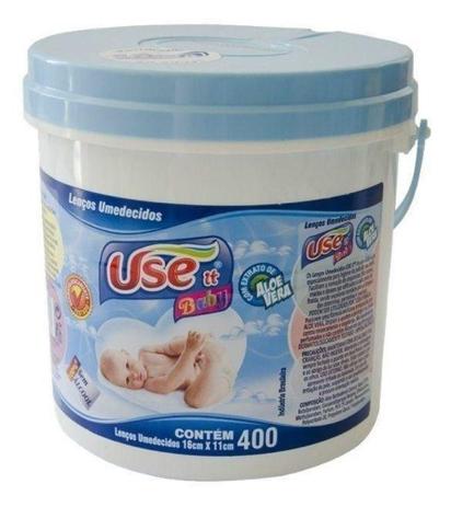 Menor preço em Balde Lenços Umedecidos Use It Baby- Azul C/ 400 Unidades