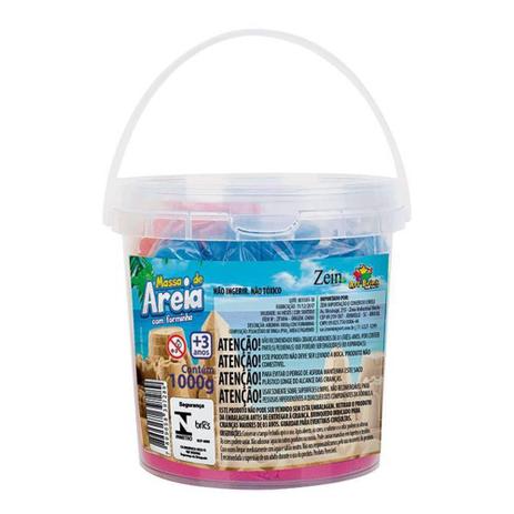 Balde Massa de Areia 1Kg com Forminhas Art Brink - Zein Menor preço em Balde Massa de Areia 1Kg com Forminhas Art Brink - Zein