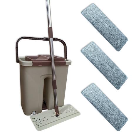 Balde Mop Lava e Seca Tira Pó Esfregão Microfibra Com 3 Refis - Vendasshop Menor preço em Balde Mop Lava e Seca Tira Pó Esfregão Microfibra Com 3 Refis - Vendasshop