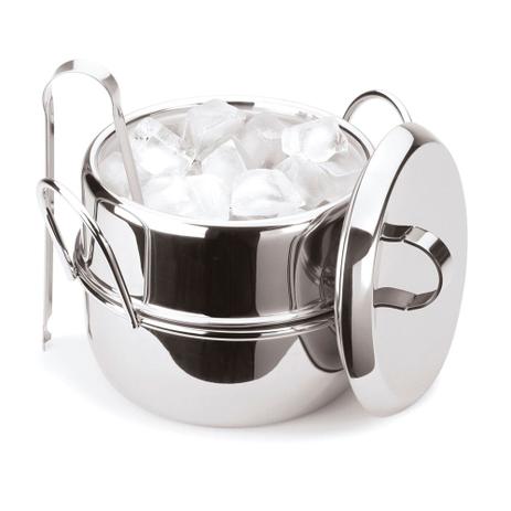 Balde para gelo térmico com pinça forma inox 1 litro Menor preço em Balde para gelo térmico com pinça forma inox 1 litro
