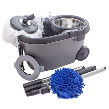 Balde Perfect Mop Move 360 Inox Com 3 Refis Menor preço em Balde Perfect Mop Move 360 Inox Com 3 Refis