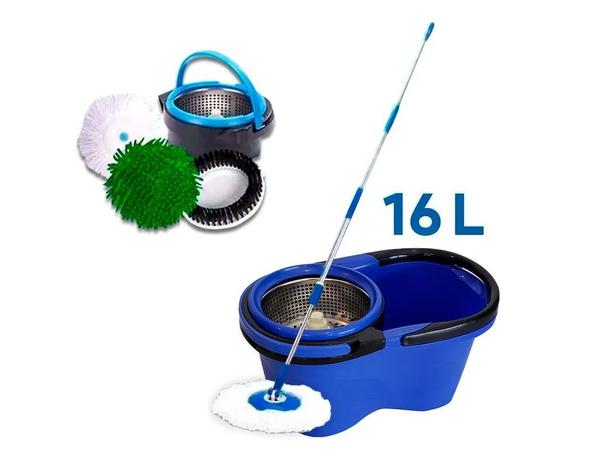 Balde Perfect Pro Esfregão Mop 360 Inox Com 3 Refis - Perfectpro Menor preço em Balde Perfect Pro Esfregão Mop 360 Inox Com 3 Refis - Perfectpro