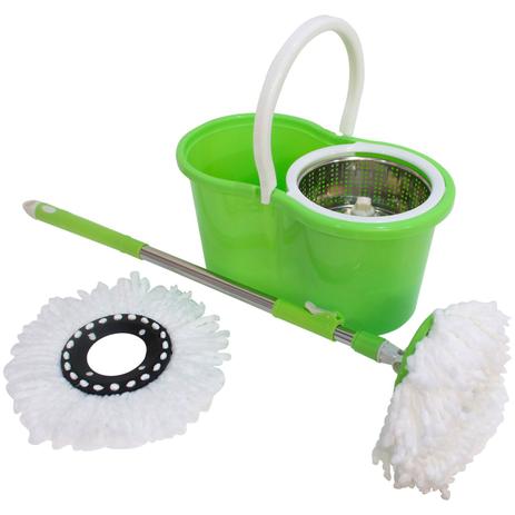 Balde Spin Mop 360 Centrífuga Cesta de Inox 8 Litros 2 Esfregões - Nagano Menor preço em Balde Spin Mop 360 Centrífuga Cesta de Inox 8 Litros 2 Esfregões - Nagano