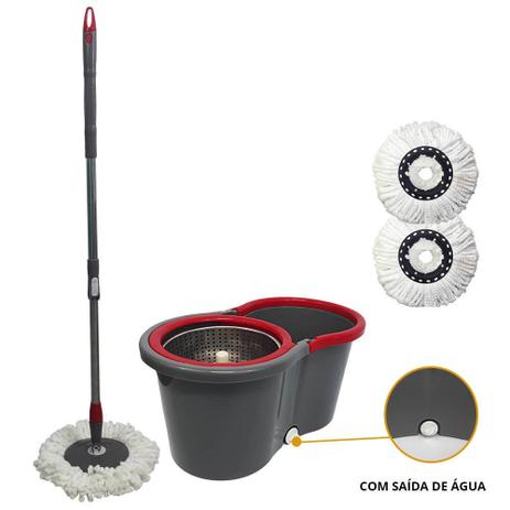 Balde Spin Mop Centrifuga Inox Esfregão + 2 Refis Microfibr - Newmix é boa?