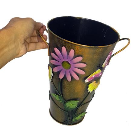Balde Vaso Enfeite de Ferro Com Alça Jardim Quintal Varanda Flor Borboleta Laranja (BALDE-26) - Braslu Menor preço em Balde Vaso Enfeite de Ferro Com Alça Jardim Quintal Varanda Flor Borboleta Laranja (BALDE-26) - Braslu