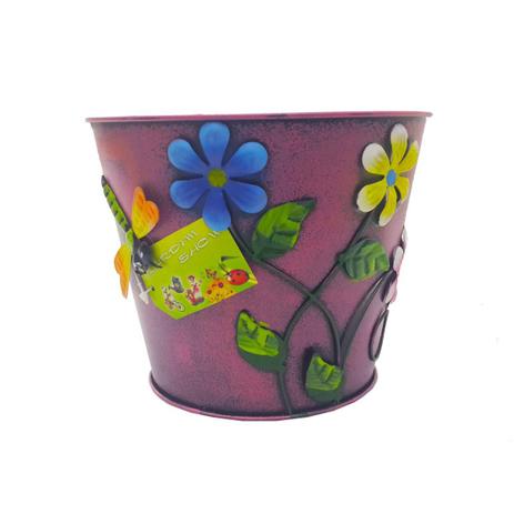 Balde Vaso Metal Enfeite Jardim Quintal Varanda Flor Libelula Rosa (BALDE-17) - Braslu é boa?