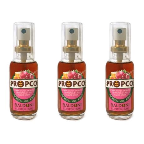 Baldoni Própolis Mel / Romã Spray 35ml (Kit C/03) Menor preço em Baldoni Própolis Mel / Romã Spray 35ml (Kit C/03)