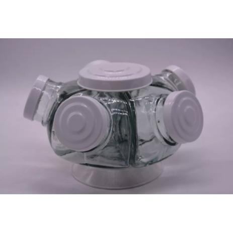 Baleiro Porta Doce Giratório Mini 5 Potes Branco - Boemia Menor preço em Baleiro Porta Doce Giratório Mini 5 Potes Branco - Boemia