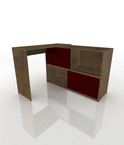 Bancada de Estudo Olimpo com Mesa de Apoio Castanho com Bordo - FitMobel Menor preço em Bancada de Estudo Olimpo com Mesa de Apoio Castanho com Bordo - FitMobel