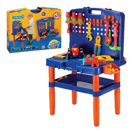 Bancada de Ferramentas Portátil Infantil com Carrinho - Poliplac Menor preço em Bancada de Ferramentas Portátil Infantil com Carrinho - Poliplac