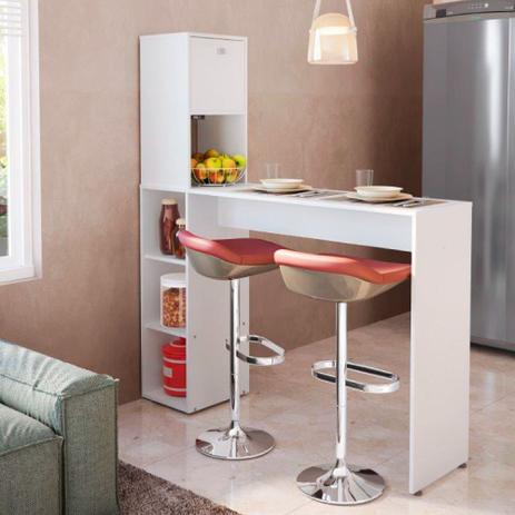 Menor preço em Bancada Gourmet II para Cozinha com Nichos - Branco - San marino