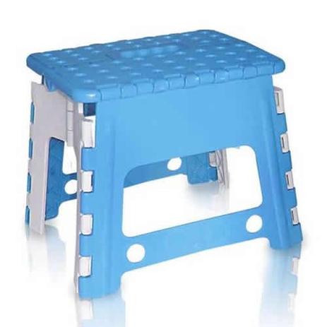 Banco Banqueta Dobrável Infantil Plastico Azul - Antares Menor preço em Banco Banqueta Dobrável Infantil Plastico Azul - Antares