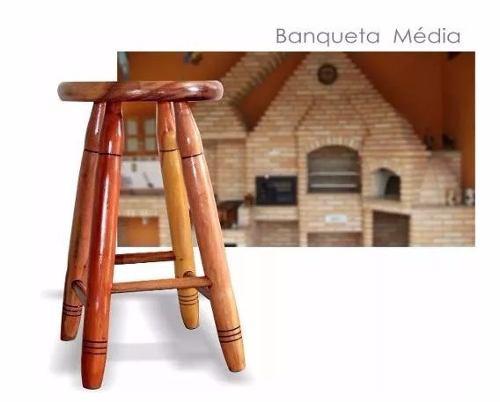 Banco Banqueta Madeira Maciça Médio Balcão Cozinha 16675 - Fritania Menor preço em Banco Banqueta Madeira Maciça Médio Balcão Cozinha 16675 - Fritania