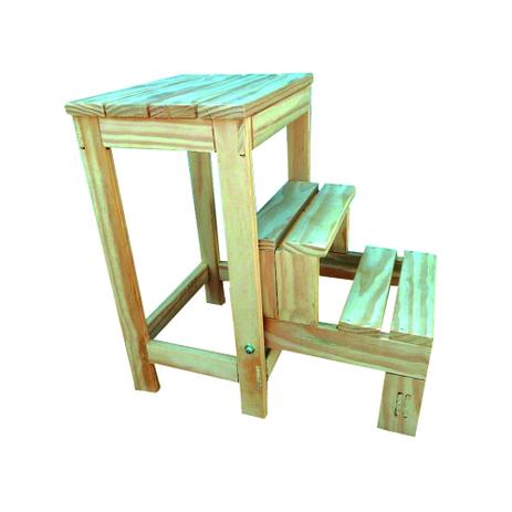 Banco Escada de 60 cm em Madeira Para Jardim - Escada segurança é boa?