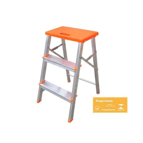 Banco escada de alumínio 61cm 3 degraus Botafogo Menor preço em Banco escada de alumínio 61cm 3 degraus Botafogo