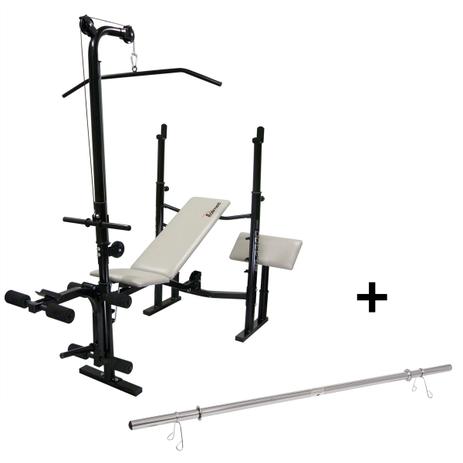Banco Supino Sp-3300 Pro com Barra Oca 1,60m Polimet - Poli sports Menor preço em Banco Supino Sp-3300 Pro com Barra Oca 1,60m Polimet - Poli sports