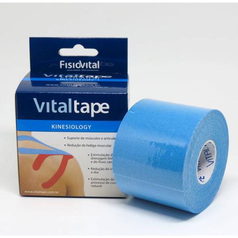 Bandagem Adesiva (Kinésio) Elástica Azul Vitaltape - Fisiovital Menor preço em Bandagem Adesiva (Kinésio) Elástica Azul Vitaltape - Fisiovital