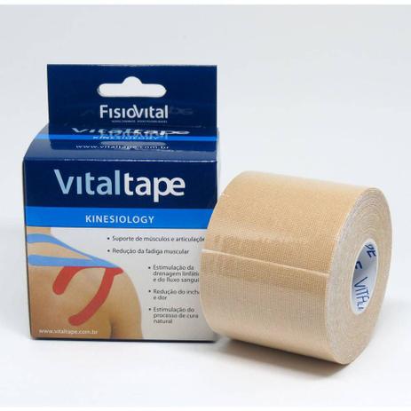 Bandagem Adesiva (Kinésio) Elástica Bege Vitaltape - Fisiovital Menor preço em Bandagem Adesiva (Kinésio) Elástica Bege Vitaltape - Fisiovital
