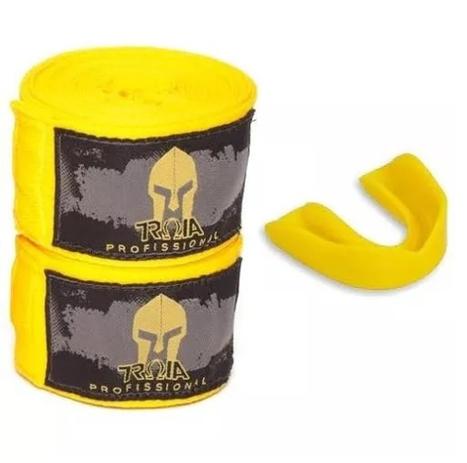 Bandagem elástica troia 4mts + p.bucal - kit amarelo - Troia sport Menor preço em Bandagem elástica troia 4mts + p.bucal - kit amarelo - Troia sport