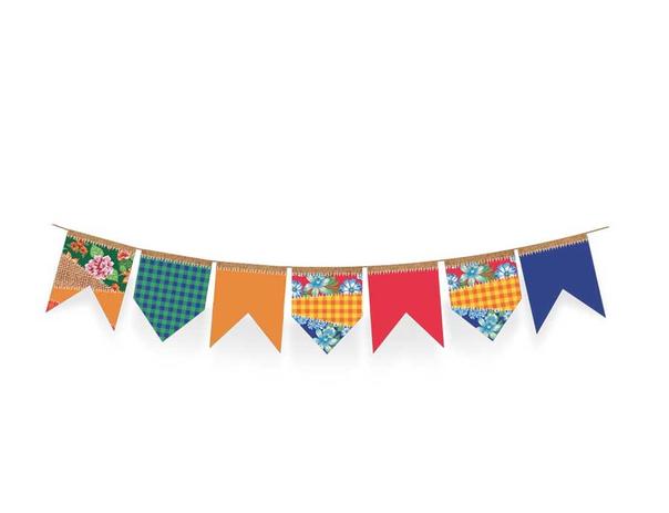 Bandeirinha de Papel Cartão Chita Festa Junina Cromus Menor preço em Bandeirinha de Papel Cartão Chita Festa Junina Cromus