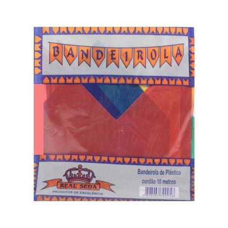 Bandeirinha de plastico cordão com 10 metros - Real Seda Menor preço em Bandeirinha de plastico cordão com 10 metros - Real Seda