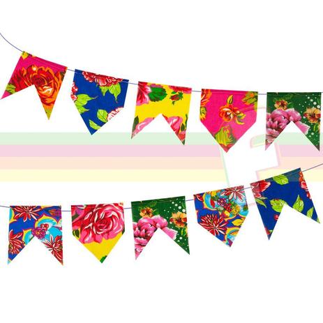 Bandeirinha de Tecido Chita para Festa Junina - Festabox