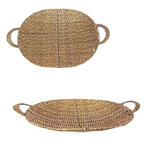 Bandeja cesta fruteira de mesa oval com alça de plástico tipo vime - Fwb Menor preço em Bandeja cesta fruteira de mesa oval com alça de plástico tipo vime - Fwb