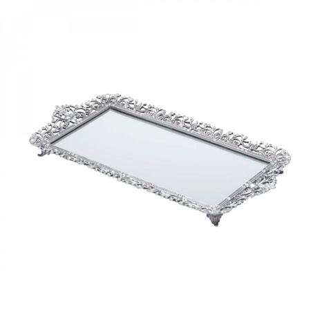 Bandeja de Ferro Zamac com Espelho 20cmx7cm Rojemac Cinza Menor preço em Bandeja de Ferro Zamac com Espelho 20cmx7cm Rojemac Cinza