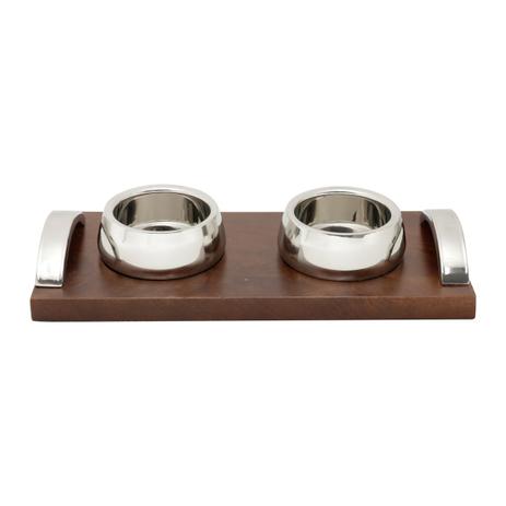Bandeja De Madeira Com 2 Bowls Em Aço Inox Bamberg Wolff Menor preço em Bandeja De Madeira Com 2 Bowls Em Aço Inox Bamberg Wolff