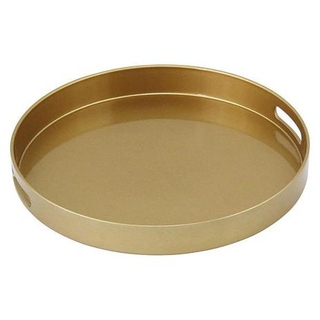 Bandeja Decorativa Bruxelas Redondo Dourado - Homeco Menor preço em Bandeja Decorativa Bruxelas Redondo Dourado - Homeco