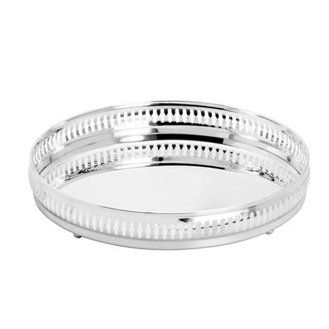 Bandeja Decorativa de Aço Inox Redonda - Wolff Gallery 36cm Menor preço em Bandeja Decorativa de Aço Inox Redonda - Wolff Gallery 36cm