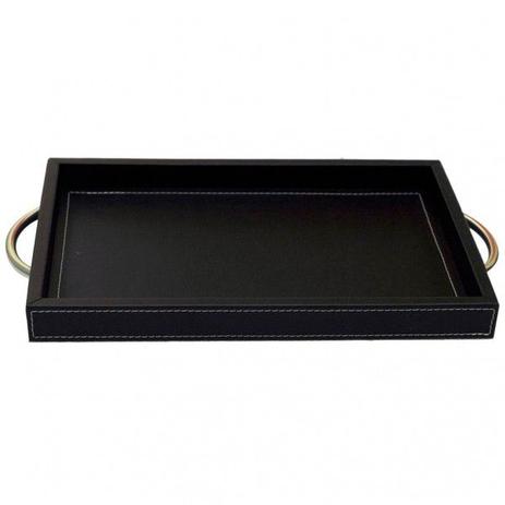 Bandeja Decorativa de Servir em Couro - Preto - Decora estilo Menor preço em Bandeja Decorativa de Servir em Couro - Preto - Decora estilo