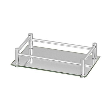 Bandeja Decorativa de Vidro Quadrada Arte Móveis Design Interiores Prata Menor preço em Bandeja Decorativa de Vidro Quadrada Arte Móveis Design Interiores Prata