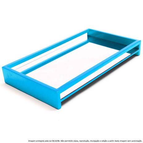 Bandeja Decorativa Espelhada Laqueada na Cor Azul Turquesa - Lubrano decor Menor preço em Bandeja Decorativa Espelhada Laqueada na Cor Azul Turquesa - Lubrano decor