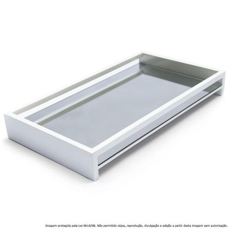 Bandeja Decorativa Espelhada Laqueada na Cor Branca - Lubrano decor Menor preço em Bandeja Decorativa Espelhada Laqueada na Cor Branca - Lubrano decor