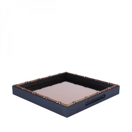 Bandeja Decorativa Quadrada de Madeira Croisé Acobreado Rojemac Marrom Menor preço em Bandeja Decorativa Quadrada de Madeira Croisé Acobreado Rojemac Marrom