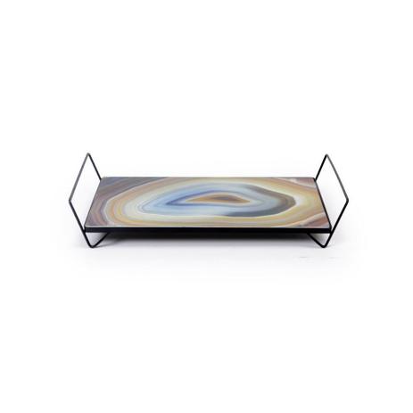 Bandeja em ferro retangular com vidro Decorglass 20x40cm 18606 Menor preço em Bandeja em ferro retangular com vidro Decorglass 20x40cm 18606