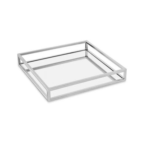 Bandeja em metal quadrada com espelho Mart 26x4cm prata Menor preço em Bandeja em metal quadrada com espelho Mart 26x4cm prata