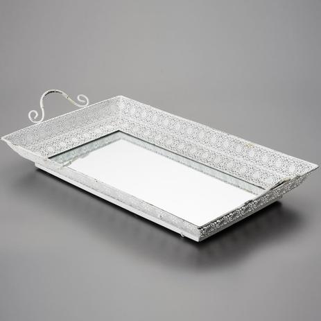 Bandeja Espelhada Bon Gourmet Cinzelado Azulada 55x30cm Menor preço em Bandeja Espelhada Bon Gourmet Cinzelado Azulada 55x30cm
