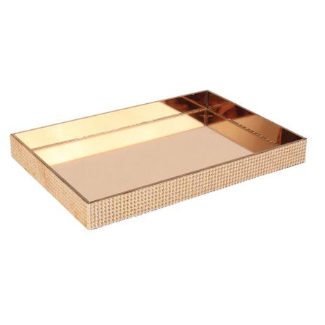 Bandeja espelhada bronze 20,5cm x 30,5cm x 3,3cm - Btc decor Menor preço em Bandeja espelhada bronze 20,5cm x 30,5cm x 3,3cm - Btc decor