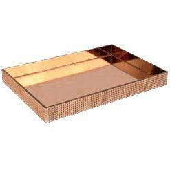Bandeja Espelhada Bronze 3,3X20,5X30,5 - Decorafast Menor preço em Bandeja Espelhada Bronze 3,3X20,5X30,5 - Decorafast